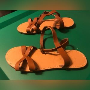 Brown Madewell The Boardwalk Ankle Strap Flat Size 7 1/2 NEW